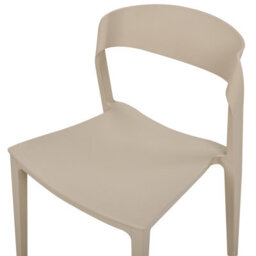 Wyld And Coco Beige Stackable Armless Dining Chairs Set Of 2 Contemporary Modern. - thumbnail 8