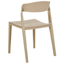 Wyld And Coco Beige Stackable Armless Dining Chairs Set Of 2 Contemporary Modern. - thumbnail 6