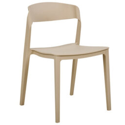 Wyld And Coco Beige Stackable Armless Dining Chairs Set Of 2 Contemporary Modern. - thumbnail 4