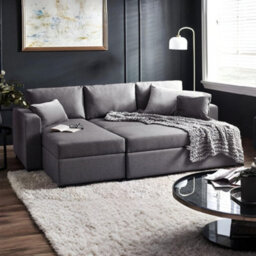 Julian Bowen Angel Sofabed With Storage - Light Grey - thumbnail 4