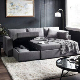 Julian Bowen Angel Sofabed With Storage - Light Grey - thumbnail 2