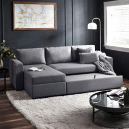 Julian Bowen Angel Sofabed With Storage - Light Grey - thumbnail 3