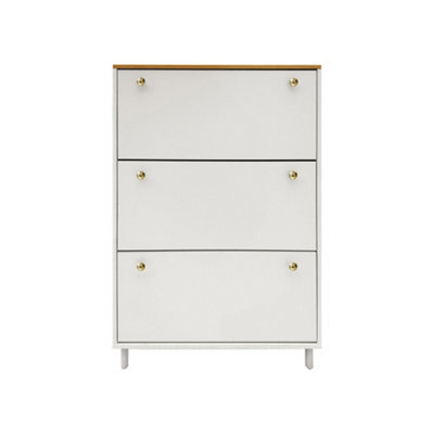 Hygrad Built to Survive 3 Drawer Shoe Cabinet Storage Cupboard Footwear Stand Organizer Rack Wooden Unit - image 1