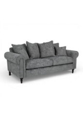 Loft Home Harlow Silver Grey Pillow Back 3 Seater Sofa - thumbnail 2