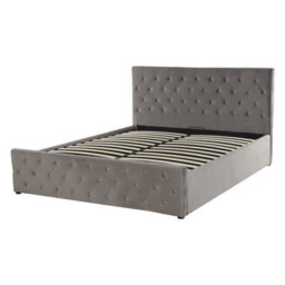Beliani Ottoman Bed Velvet Amiens 140 X 200 Cm (Eu Double) Grey - thumbnail 5
