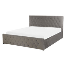 Beliani Ottoman Bed Velvet Amiens 140 X 200 Cm (Eu Double) Grey - thumbnail 6