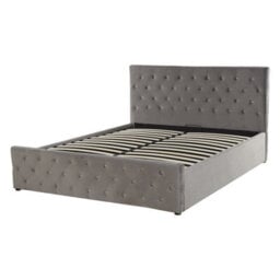 Beliani Ottoman Bed Velvet Amiens 140 X 200 Cm (Eu Double) Grey - thumbnail 4