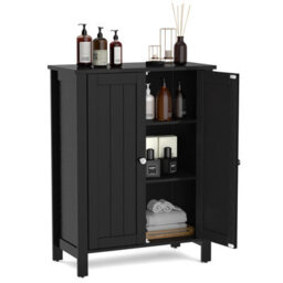 Costway Bathroom Floor Cabinet Freestanding With 2 Doors - thumbnail 1