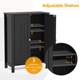 Costway Bathroom Floor Cabinet Freestanding With 2 Doors - thumbnail 5