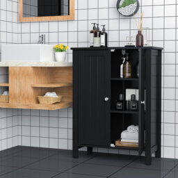 Costway Bathroom Floor Cabinet Freestanding With 2 Doors - thumbnail 9