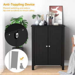 Costway Bathroom Floor Cabinet Freestanding With 2 Doors - thumbnail 8