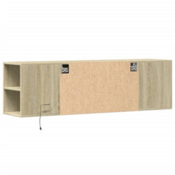 Berkfield Tv Wall Cabinet With Led Lights Sonoma Oak 135X31X39.5 Cm - thumbnail 8