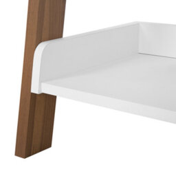 Beliani 5-Tier Ladder Bookcase, Dark Wood Frame With White Shelves, W65 X D32 X H164Cm - thumbnail 8