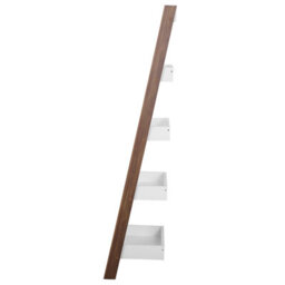 Beliani 5-Tier Ladder Bookcase, Dark Wood Frame With White Shelves, W65 X D32 X H164Cm - thumbnail 5