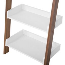 Beliani 5-Tier Ladder Bookcase, Dark Wood Frame With White Shelves, W65 X D32 X H164Cm - thumbnail 7