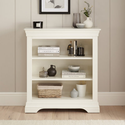 The Furniture Market Wilmslow White Painted Small Low Compact Adjustable 2 Shelf Bookcase - image 1