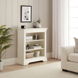The Furniture Market Wilmslow White Painted Small Low Compact Adjustable 2 Shelf Bookcase - thumbnail 3