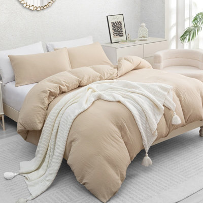Pamposh Super King Size Duvet Cover Set Pre-Washed Microfibre Bedding Set Lightweight Premium Quilt Cover Set With Zipper Closure - image 1