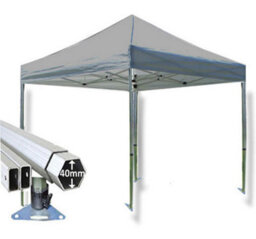 Crocodile Trading 3M X 3M Extreme 40 Commercial Instant Shelter Pop Up Gazebos Frame & Canopy - Silver - thumbnail 1