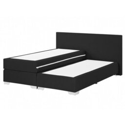 Beliani Divan Bed Fabric President 160 X 200 Cm (Eu King Size) Black - thumbnail 5