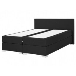 Beliani Divan Bed Fabric President 160 X 200 Cm (Eu King Size) Black - thumbnail 1