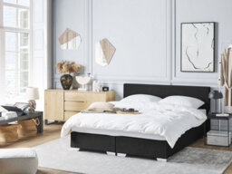Beliani Divan Bed Fabric President 160 X 200 Cm (Eu King Size) Black - thumbnail 2