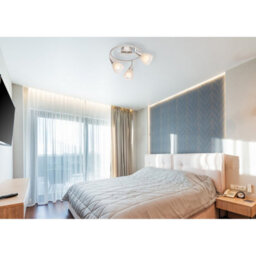 Luminosa Lighting Luminosa Tadeus I Ceiling Spotlight Clusters Nickel Matt Satined Glass Shade 3X E14 - thumbnail 3