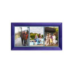 AK Frames 16X8 Purple Classic Multi Photo Frame With Pompadour Mount - Holds 3 Apertures (3X) 7X5 Photos