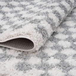 The Rugs Moodi Shaggy Grey Mulberry Rug Runner Tartan Thick High Pile For Living Rooms, Bedrooms, Hallways, Kitchens - thumbnail 4