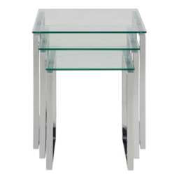 Wyld Haus Frederikssund 3-Piece Glass Top Nesting Coffee Tables - thumbnail 3