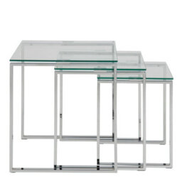 Wyld Haus Frederikssund 3-Piece Glass Top Nesting Coffee Tables - thumbnail 4
