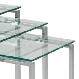 Wyld Haus Frederikssund 3-Piece Glass Top Nesting Coffee Tables - thumbnail 6