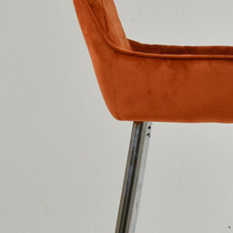 Lakeland Furniture Carson Burnt Orange Velvet Chrome Fixed Leg Base Bar Stool - thumbnail 8