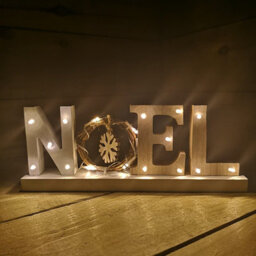 Samuel Alexander 12Cm Battery Operated Light Up Wooden Noel Christmas Decoration With Snowflake & 18 Warm White Leds - thumbnail 9
