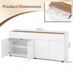 160 Cm Sideboard Buffet Cabinet With Storage Bar Cabinet - thumbnail 2