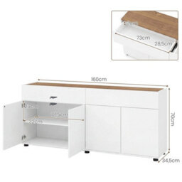 160 Cm Sideboard Buffet Cabinet With Storage Bar Cabinet - thumbnail 5
