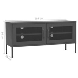 Berkfield Tv Cabinet Anthracite 105X35X50 Cm Steel - thumbnail 9