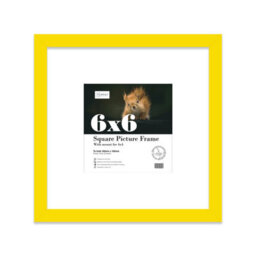 "6X6"" Yellow Picture Frame - 6X6"" Square Frame With 4X4"" Mount For 6X6""/4X4"" Pictures Moderrn Style Thin Edge, 1 Pack" - thumbnail 1