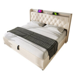 Double Pu Ottoman Storage Bed With 360 Led & Charging - thumbnail 8