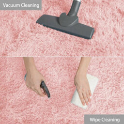 Ameha Pink Shaggy Runner For Living Bedroom Kitchen Mat Pet Friendly Modern Rugs, 60X220 Cm - thumbnail 6