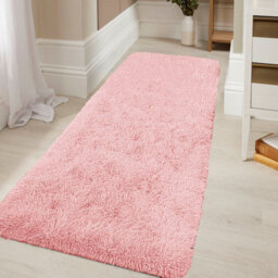 Ameha Pink Shaggy Runner For Living Bedroom Kitchen Mat Pet Friendly Modern Rugs, 60X220 Cm - thumbnail 5