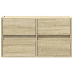 Berkfield Durable Tv Wall Cabinet With Led Lights Sonoma Oak 80X31X45 Cm - thumbnail 6