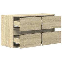 Berkfield Durable Tv Wall Cabinet With Led Lights Sonoma Oak 80X31X45 Cm - thumbnail 9