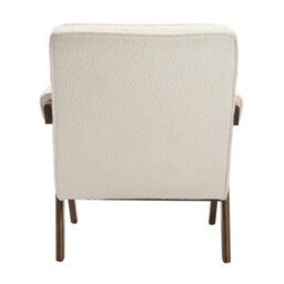 Where Saints Go Ltd Armchair Lorenzo Accent Snow Cream Chenille Walnut Wood Frame 83Cm By Where Saints Go - thumbnail 6
