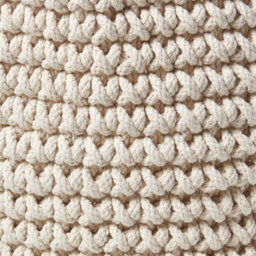 Homescapes Natural Cotton Knitted Round Storage Basket, 42 X 37 Cm - thumbnail 3