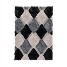 3D Shaggy Grey Rug, Geometric Optical/(3D) Rug, Modern Shaggy Sparkle Rug For Bedroom, & Dining Room-60Cm X 110Cm - thumbnail 2