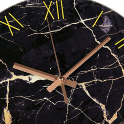 Living And Home Silent Wall Clock Black Marble Texture Round Wall Clock For Kitchen Home - thumbnail 4
