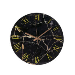 Living And Home Silent Wall Clock Black Marble Texture Round Wall Clock For Kitchen Home - thumbnail 2