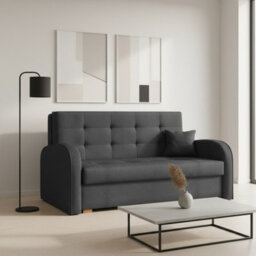 Living Room Sofa Bed Viva Gold Iii With Storage Container Wooden Frame And Legs 153X98X85Cm Grey