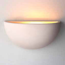 Anson Lighting Dome Ceramic 1 Light Wall Light In White Ceramic - thumbnail 2